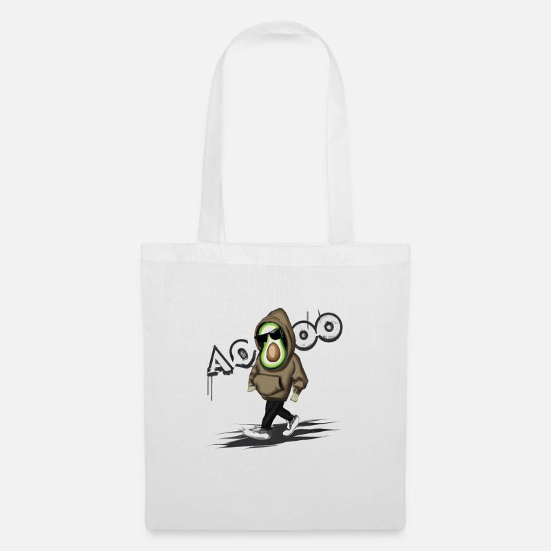 Avocado mit Hoody Logo - Stoffbeutel - Weiß