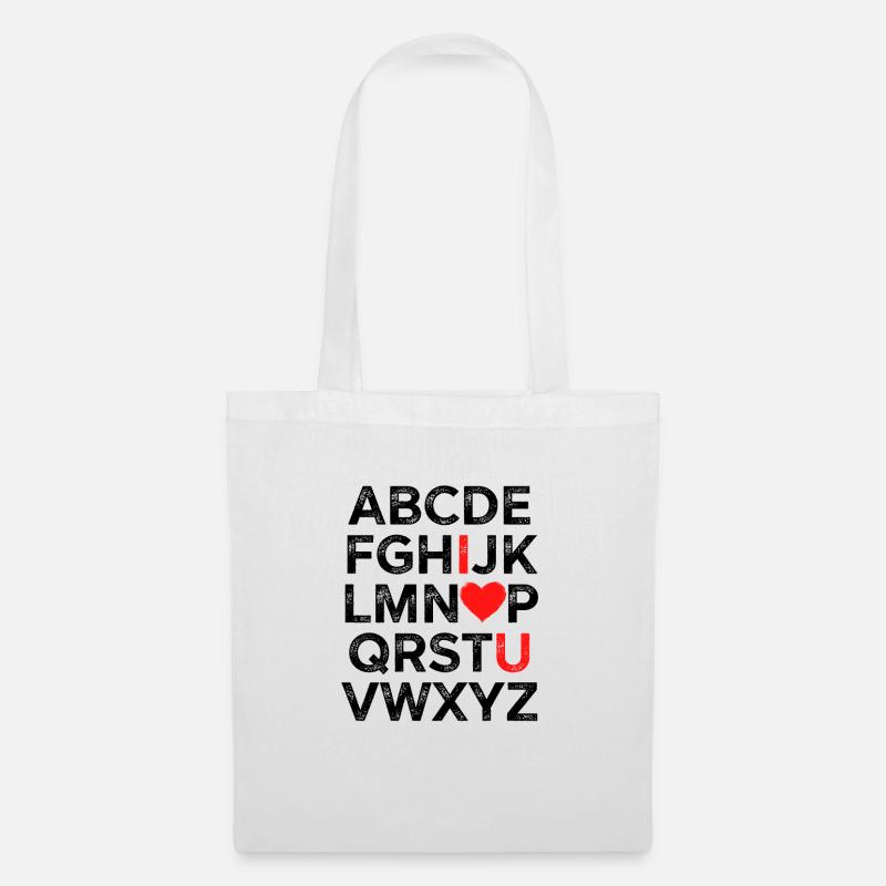 Ich liebe dich Alphabet - Stoffbeutel - Weiß