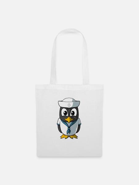 Pinguin Matrose - Stoffbeutel - Weiß