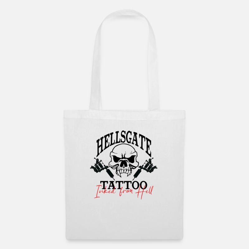 hellsgate Tattoo Inked from hell Ink Tribal Skull - Stoffbeutel - Weiß