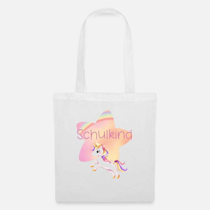 Schulkind Einhorn - Stoffbeutel - Weiß