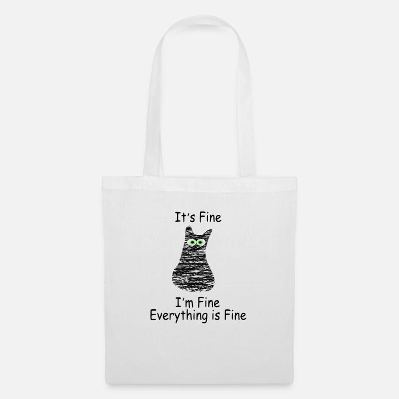 Katze lustiger Spruch Geschenk - Stoffbeutel - Weiß