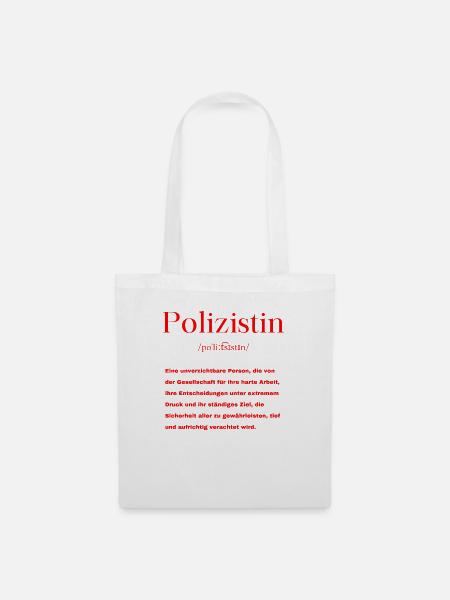 Polizistin Definition - Stoffbeutel - Weiß