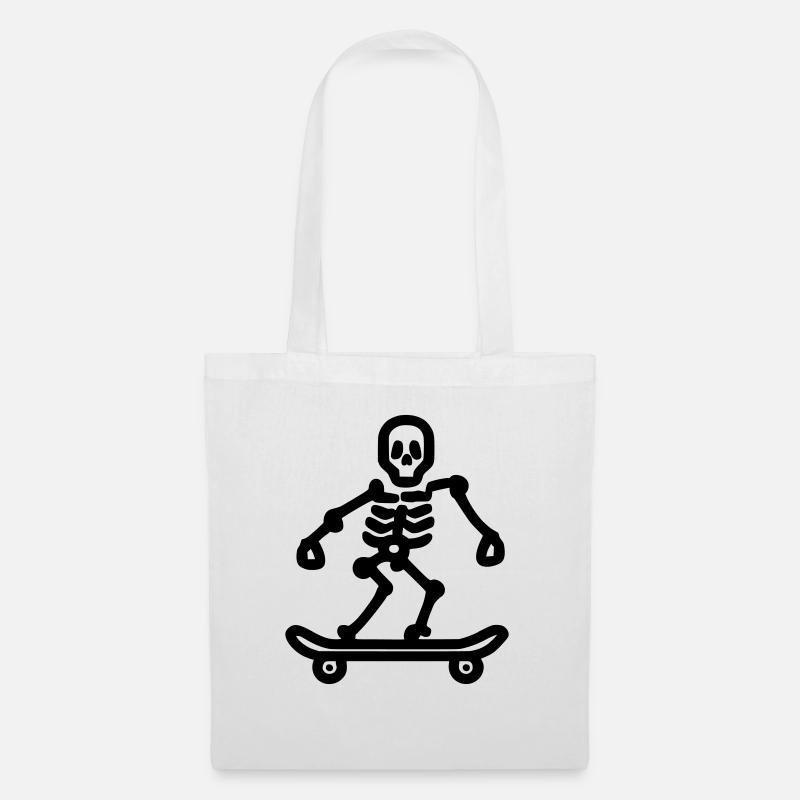 Skelett Skater - Sk8te to break bones - Stoffbeutel - Weiß