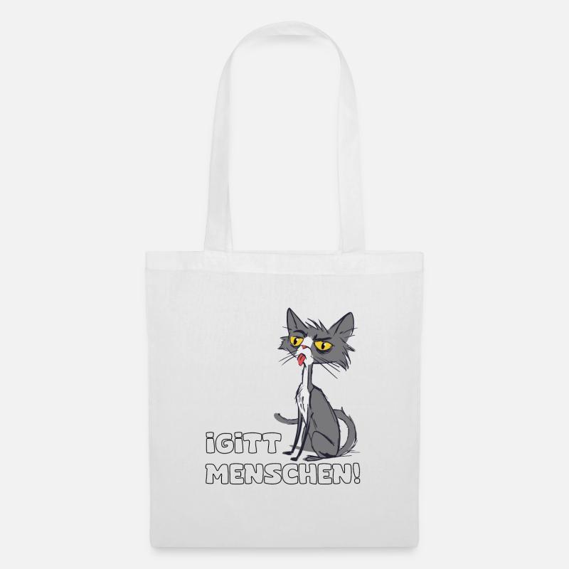 Igitt Menschen, Katze - Stoffbeutel - Weiß