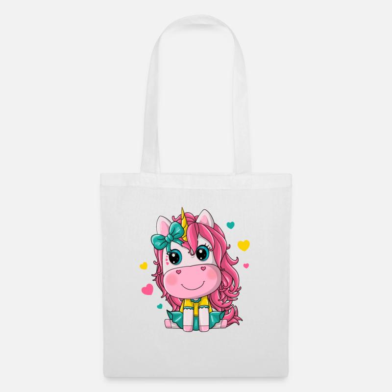 Einhorn-Mädchen - Stoffbeutel - Weiß