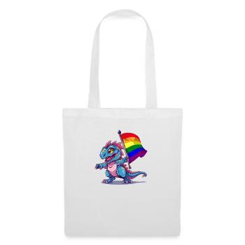 Fierté Dinosaure LGBT Gay Lesbienne Transgenre Cool - Sac en tissu - blanc - Devant