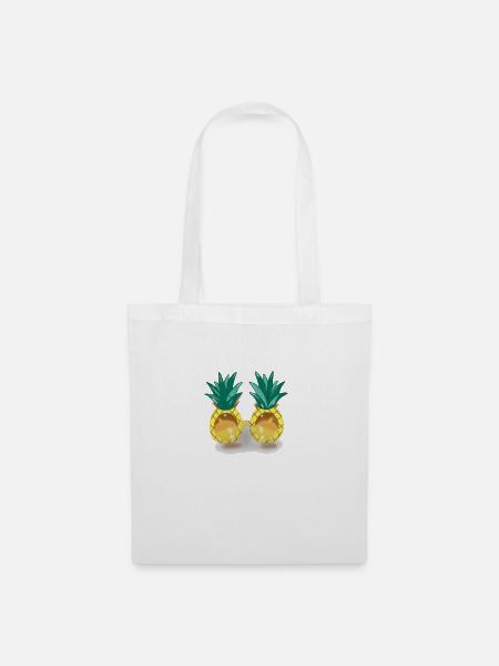 Ananas - Stoffbeutel - Weiß