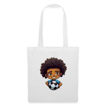 Afro Black Kid Boy Girl Soccer - Tote Bag - white - Front