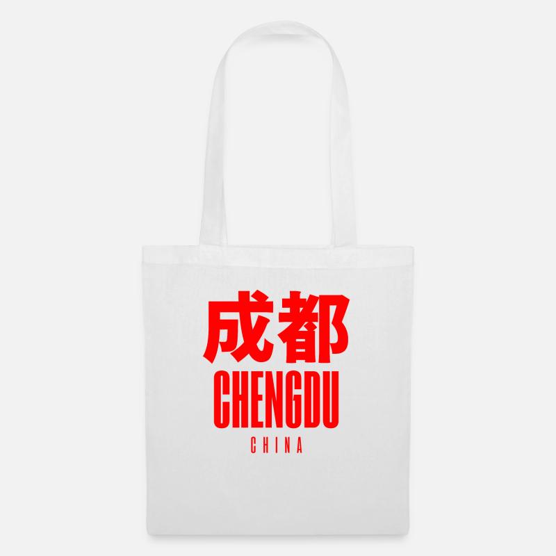 Chengdu China - Stoffbeutel - Weiß