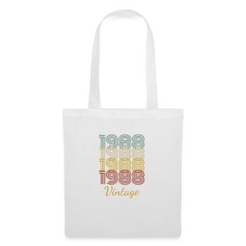 Vintage Geburtstagsgeschenk geboren 1988 Slogan - Stoffbeutel - Weiß - Vorne