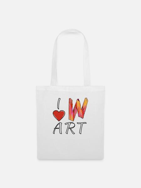 I LOVE ART BUCHSTABE W - Stoffbeutel - Weiß