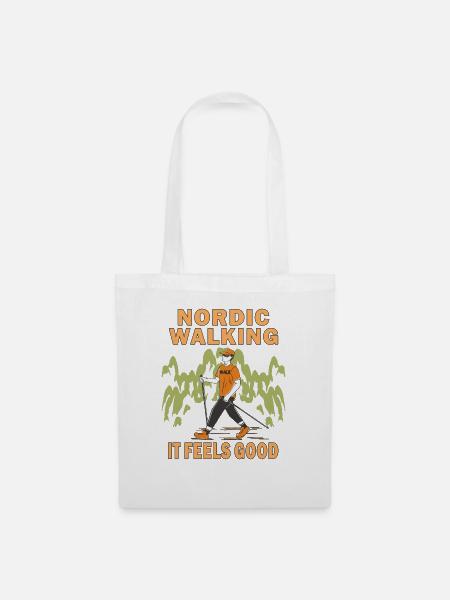 NORDIC WALKING RUN WITH - Stoffbeutel - Weiß
