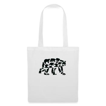 Ours, ours polaire, ours brun, grizzli, silhouette - Sac en tissu - blanc - Devant