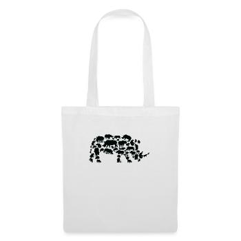 Nashorn Wildlife Afrika Nashorn Silhouette - Stoffbeutel - Weiß - Vorne