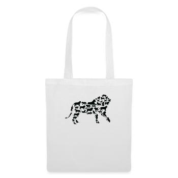 Löwe Wildlife Afrika Löwen Silhouette - Stoffbeutel - Weiß - Vorne