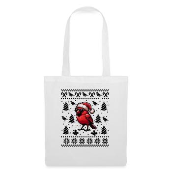Noël d’oiseau cardinal rouge - Sac en tissu - blanc - Devant