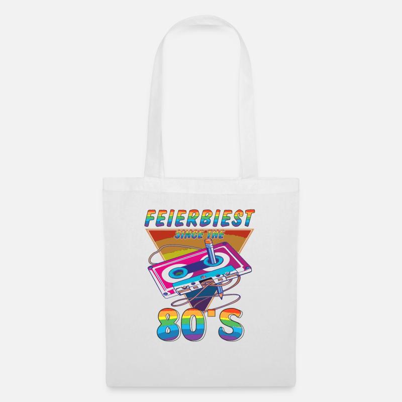 KASSETTE FEIERBIEST 80ER - Stoffbeutel - Weiß