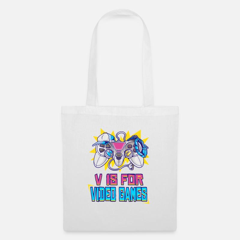 V is for Video Games: Stylish Controller Design - Tote Bag - white