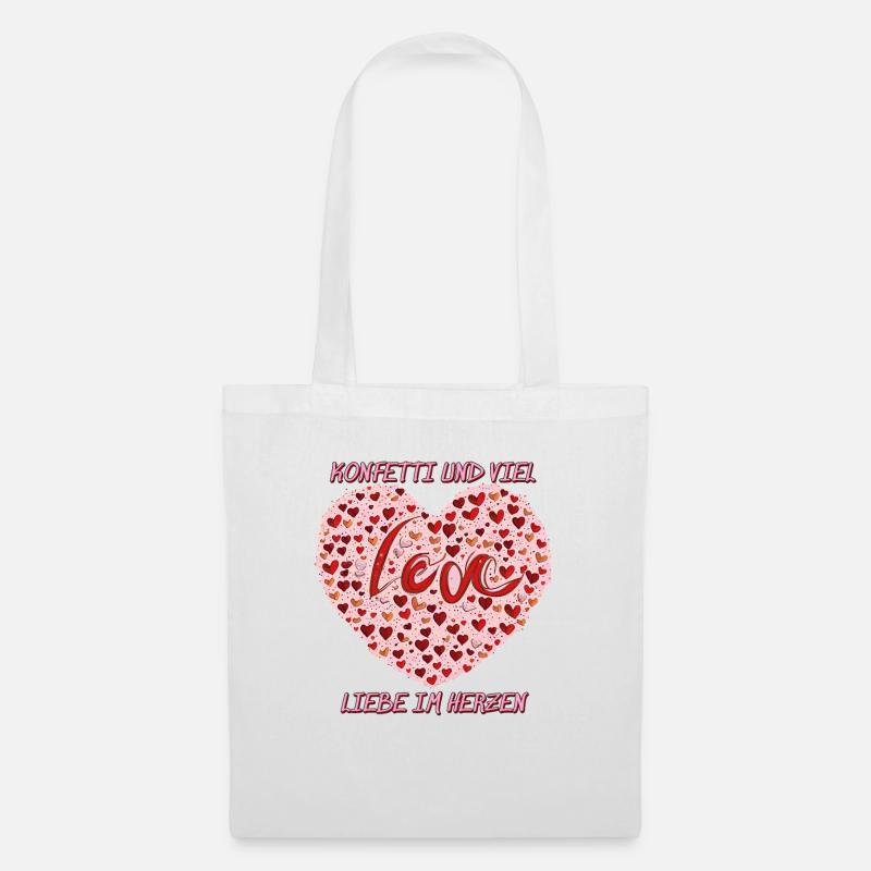 KONFETTI UND VIEL LIEBE IM HERZEN - Stoffbeutel - Weiß