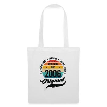 Retro 18 Years May 2006 Birthday Vintage Bday - Tote Bag - white - Front