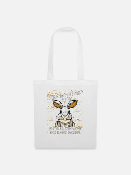 HASE RUFT ZUM GEHEN - Stoffbeutel - Weiß