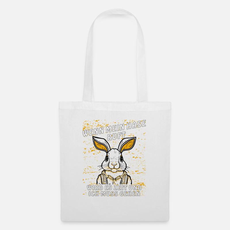 HASE RUFT ZUM GEHEN - Stoffbeutel - Weiß
