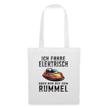 Ich fahre Elektrisch Kirmes Autoscooter - Stoffbeutel - Weiß - Vorne