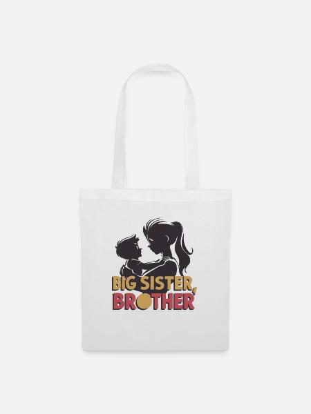 GROSSE SCHWESTER BRUDER - Stoffbeutel - Weiß