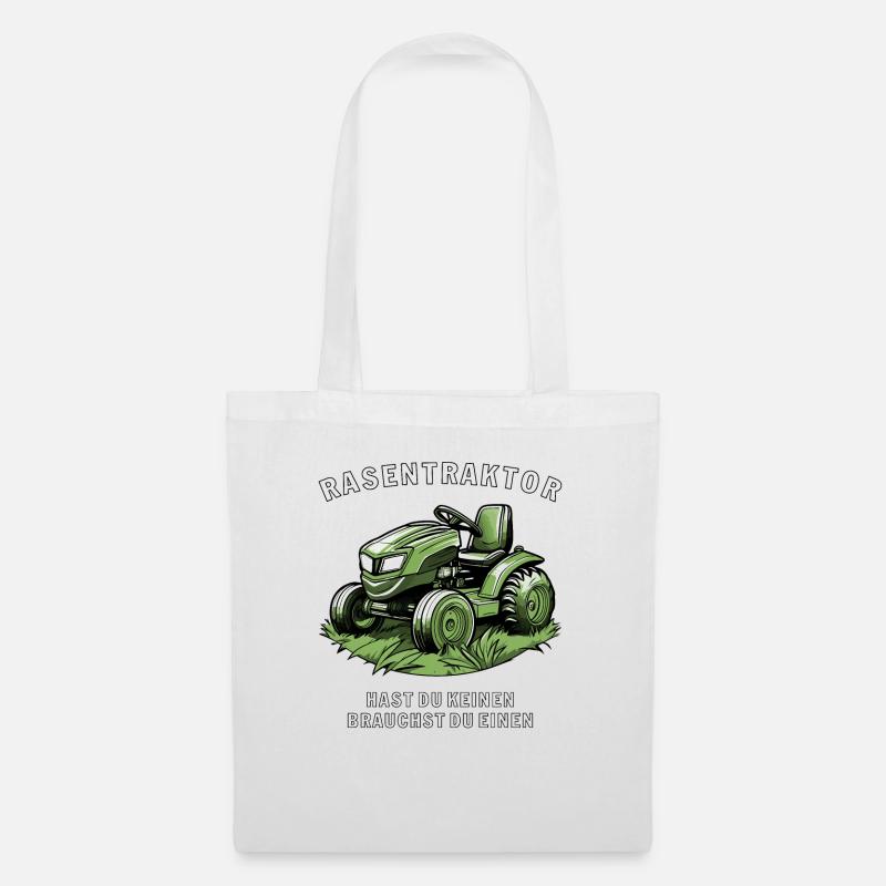 RASENMÄHER RASENTRAKTOR BRAUCHST DU - Stoffbeutel - Weiß
