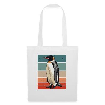 Pingouin rétro - Sac en tissu - blanc - Devant