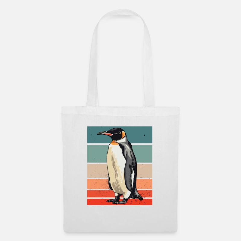 Penguin Retro - Stoffbeutel - Weiß