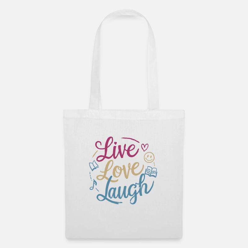 LEBE LIEBE LACHEN - Stoffbeutel - Weiß