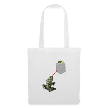 Froschzunge, die nach Kaulquappe in Ihrer Tasche greift - Stoffbeutel - Weiß - Vorne