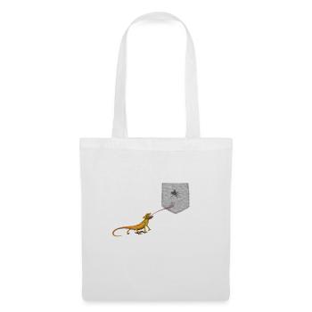 Lizard Tongue Reaching For Fly In Fake Pocket Fun - Tote Bag - white - Front