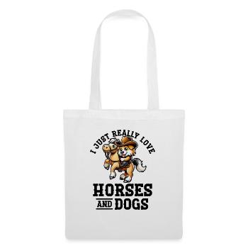 J’adore les chevaux et les chiens - Sac en tissu - blanc - Devant