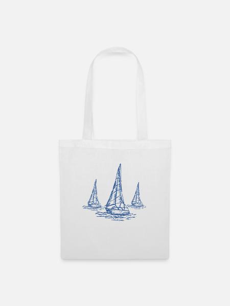 Segelboote Geschenk Segler - Stoffbeutel - Weiß