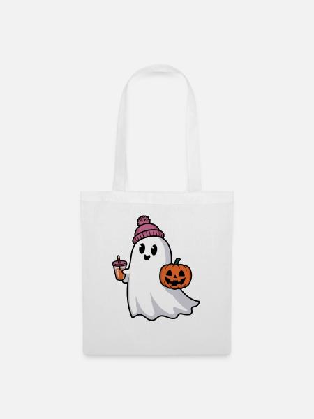 funny cartoon ghost design - Stoffbeutel - Weiß