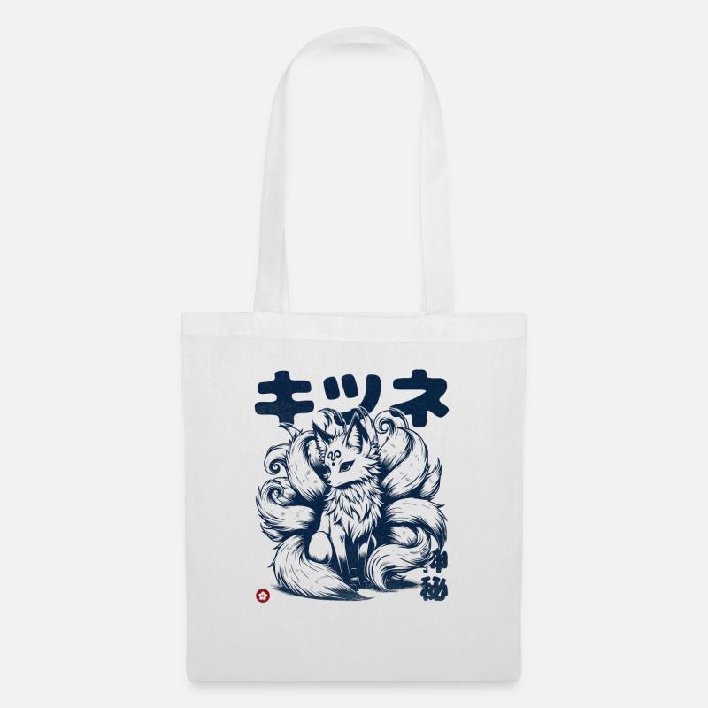Volpe a nove code Mitologia giapponese - Borsa di stoffa - bianco
