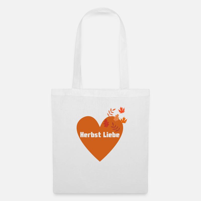Herz Design Herbst Liebe von Gregor Jell - Stoffbeutel - Weiß