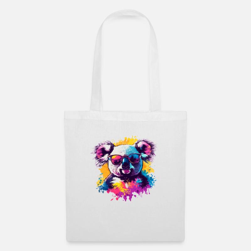 Koala mit Sonnenbrille - Stoffbeutel - Weiß