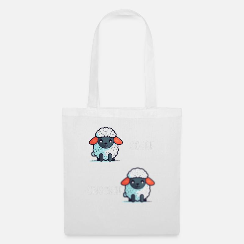 Schaf Unschaf lustiges cooles Geschenk - Stoffbeutel - Weiß