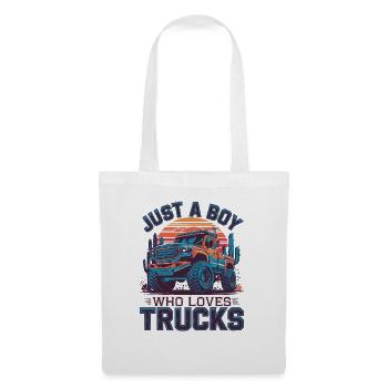 Juste un garçon qui aime les camions - Sac en tissu - blanc - Devant