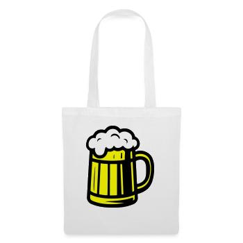 Chope à bière en verre à bière - Sac en tissu - blanc - Devant