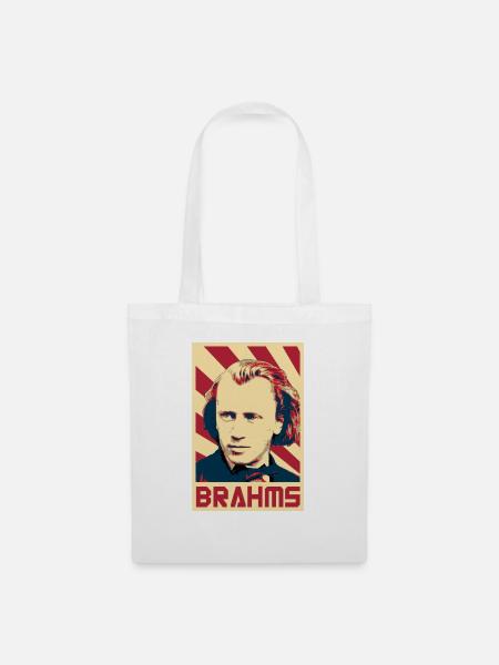 Johannes Brahms Retro Propaganda - Stoffbeutel - Weiß