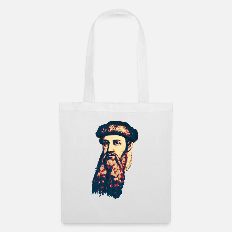 Johannes Gutenberg - Stoffbeutel - Weiß