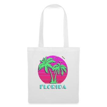 Florida Retro Palm Trees Sunset - Sac en tissu - blanc - Devant