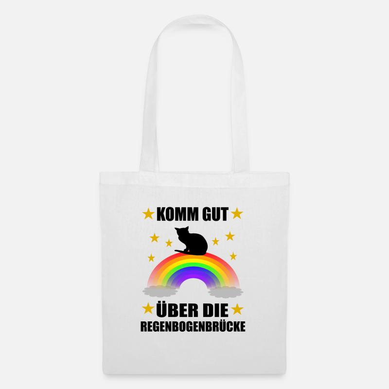 Süße Katze Regenbogenbrücke Gedanke - Stoffbeutel - Weiß