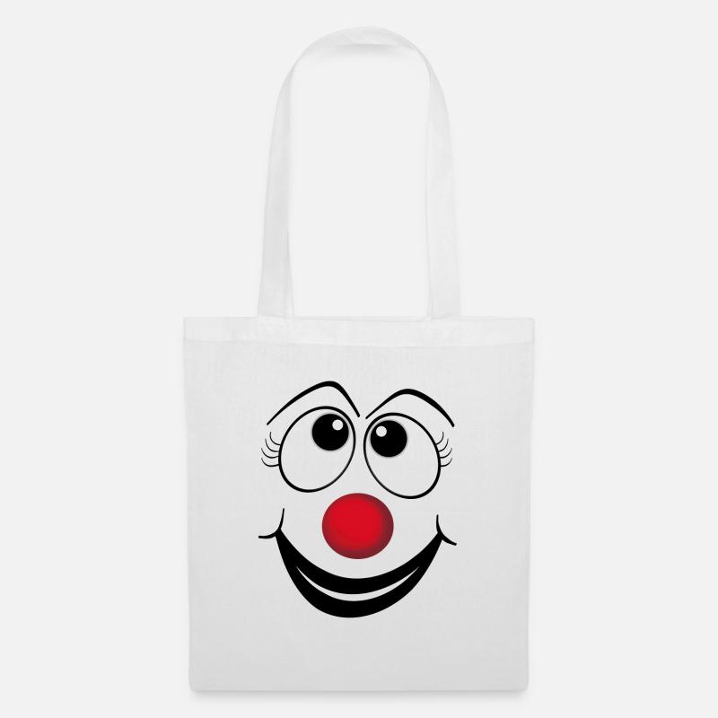 Gesicht Clown - Stoffbeutel - Weiß