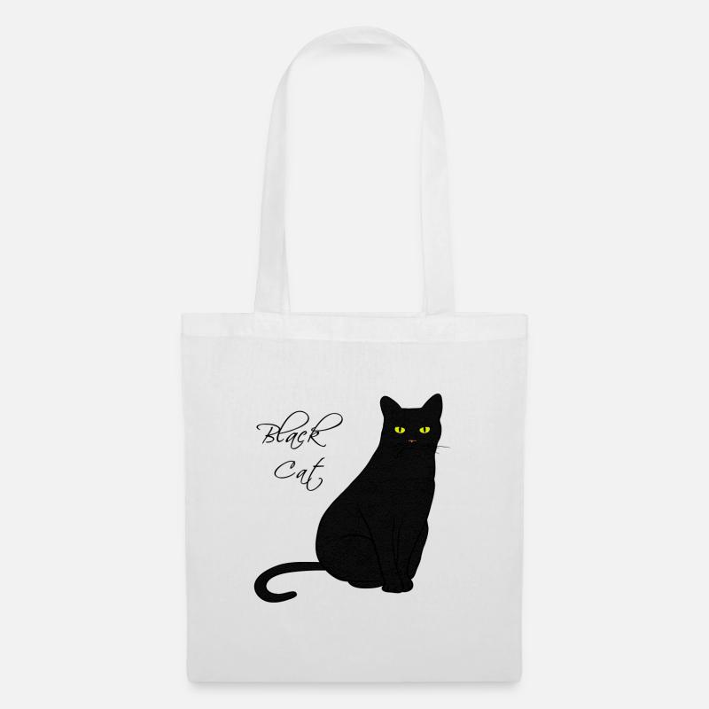 Black Cat - Stoffbeutel - Weiß